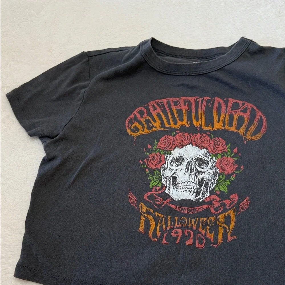Grateful Dead womens Black Halloween Crop top Tee - Picture 6 of 7